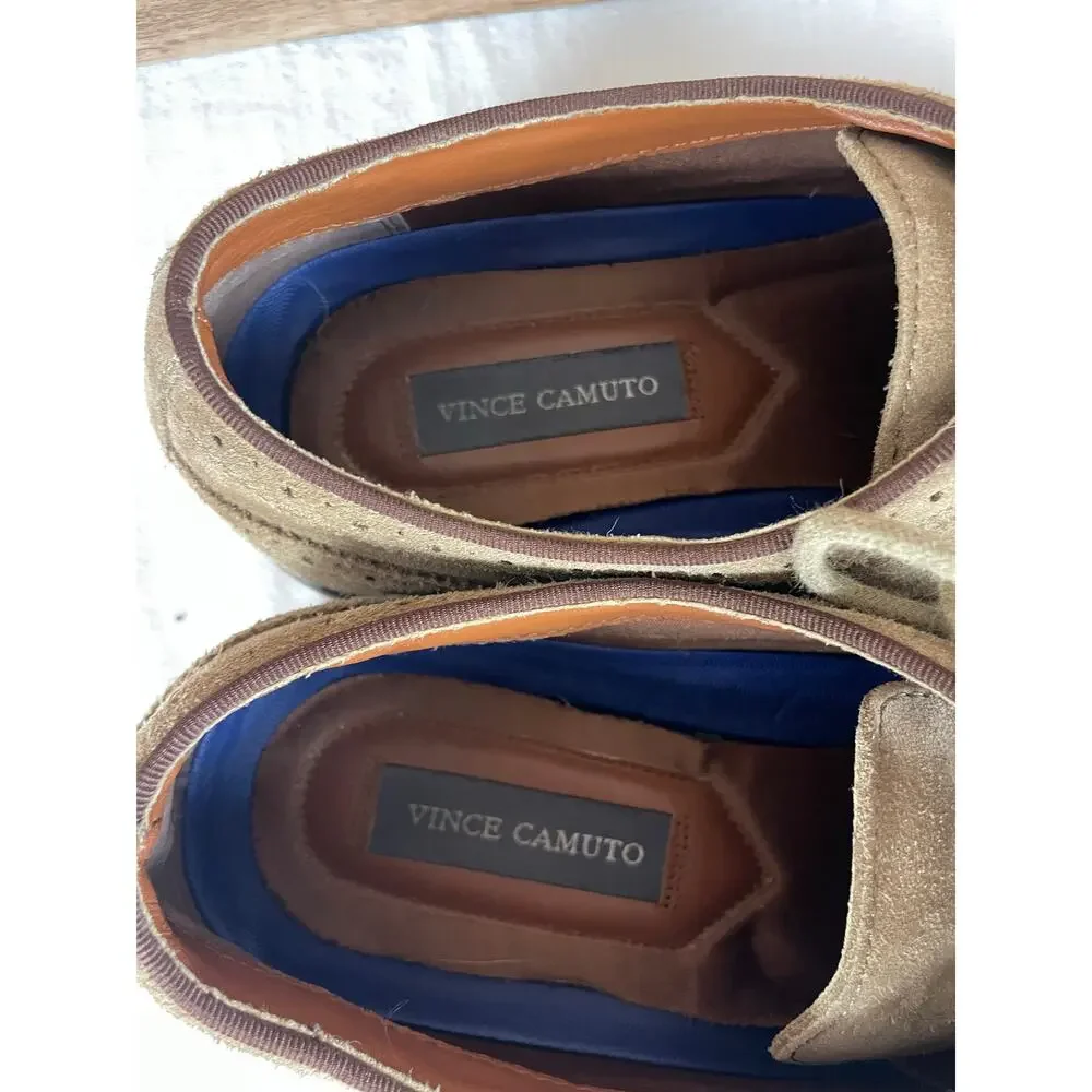 Vince Camuto Edwyn Men's Tan Suede Wingtip Oxford Sneakers Size 12M